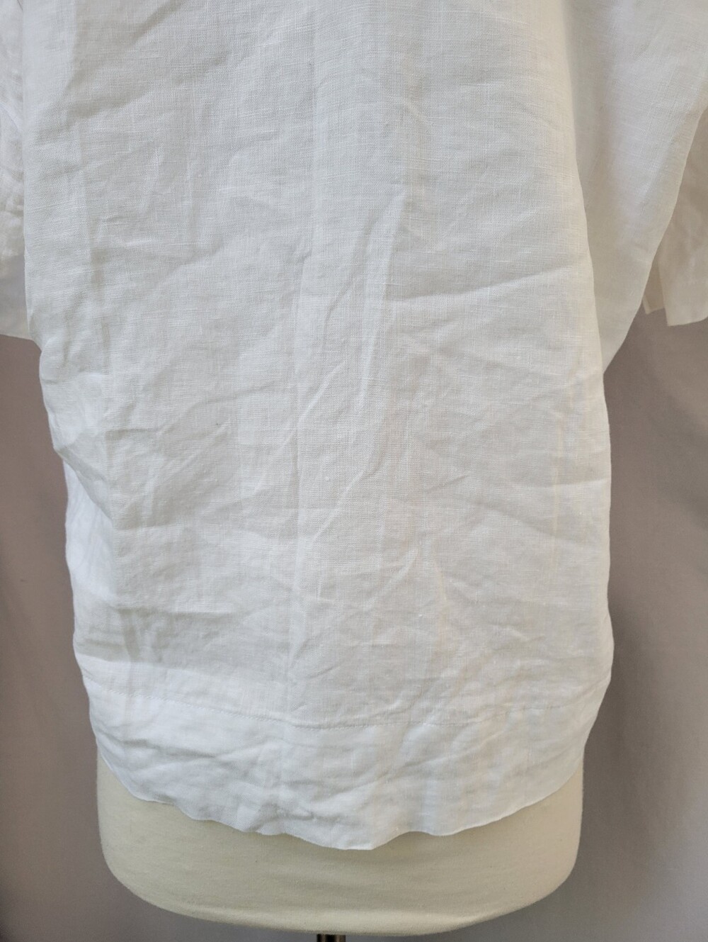 Quince Linen Premium Flax Button Front Short Sleeve Camp Shirt White S - Picture 13 of 15